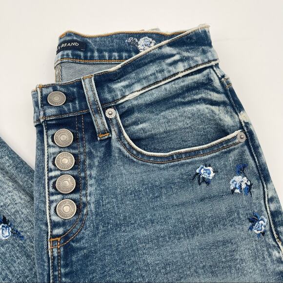 NWOT LUCKY BRAND Denim Jeans Ava Mid Rise Skinny Embroidered Flowers Size 25 - Picture 4 of 15